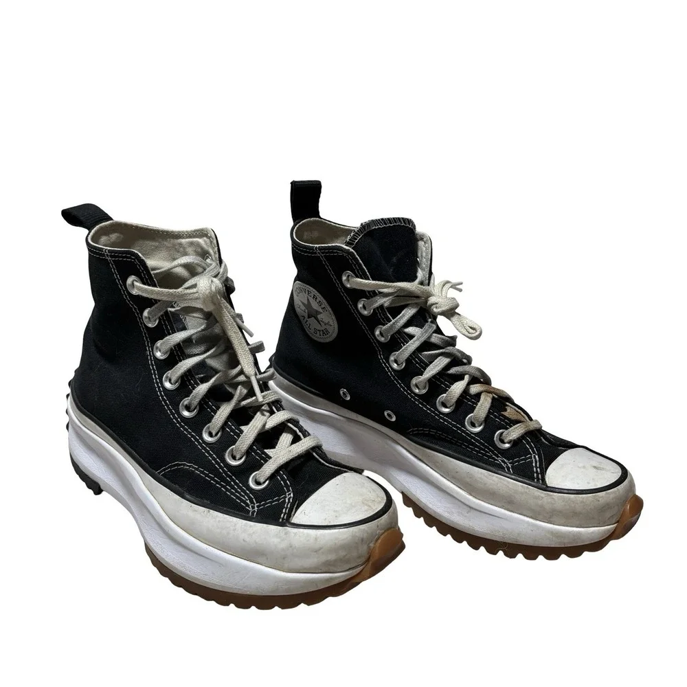 Converse Run Star Hike Black High‎ Top Platform Canvas Sneakers M6.5 W8